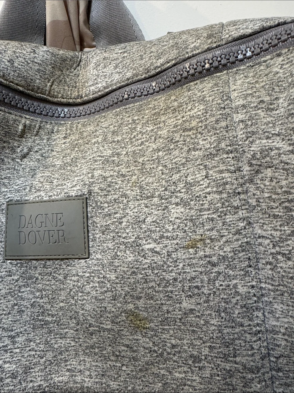 Dagne Dover Heather Gray Roll-Top diaper backpack
